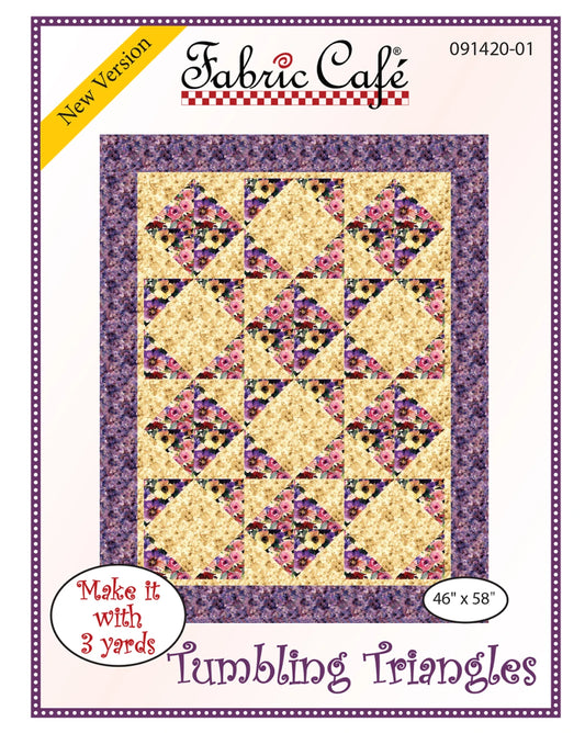 Tumbling Triangles Pattern by Fabric Cafe’ 46” x 58”
