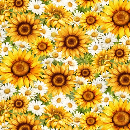 Timeless Treasures Fleur-CD3883 Sunflower