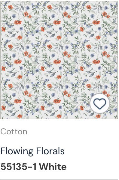 America The Beautiful by Leslie Trimbach for Windham Fabrics #55135-1 Flowing Florals White