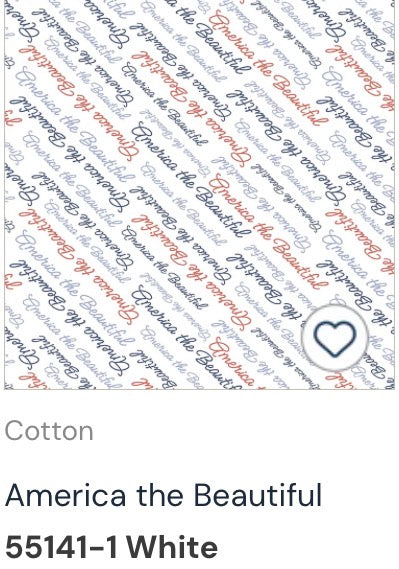 America The Beautiful by Leslie Trimbach for Windham Fabrics #55141-1 White