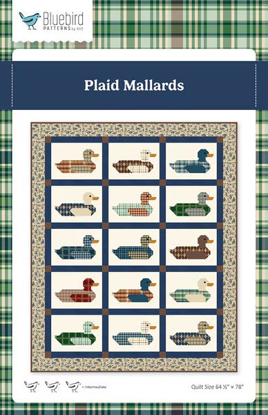 Plaid Mallards Pattern 64 1/2” x 78”