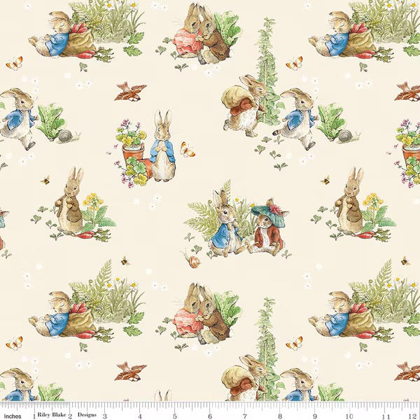 Riley Blake Designs Peter Rabbit and Benjamin Bunny CD17250 Cream