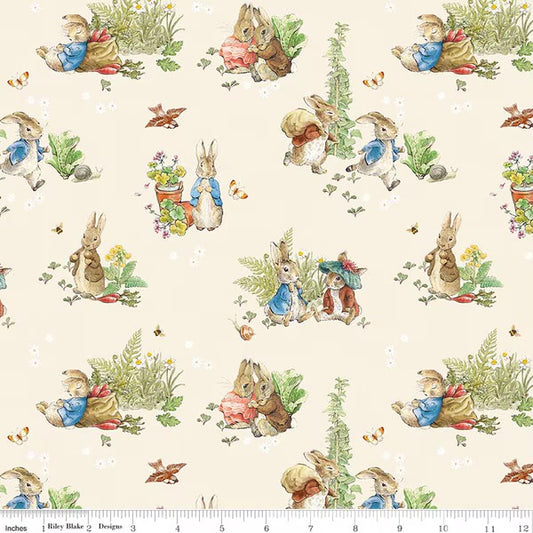 Riley Blake Designs Peter Rabbit and Benjamin Bunny CD17250 Cream