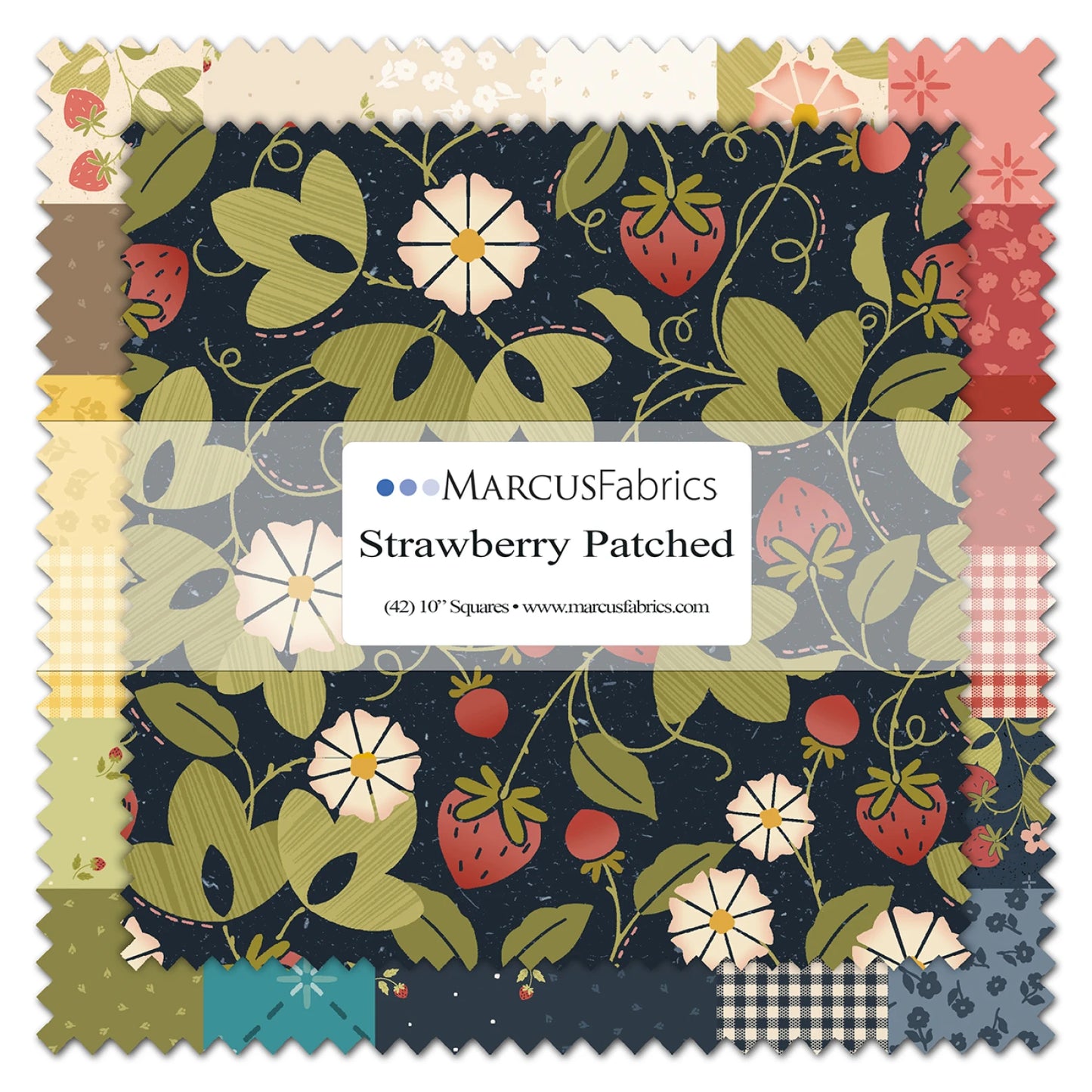 Marcus Fabrics Strawberry Patched 10” Squares SS165-0006