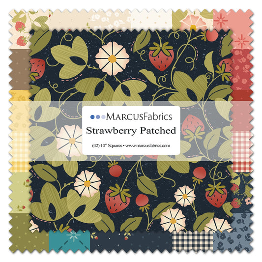 Marcus Fabrics Strawberry Patched 10” Squares SS165-0006