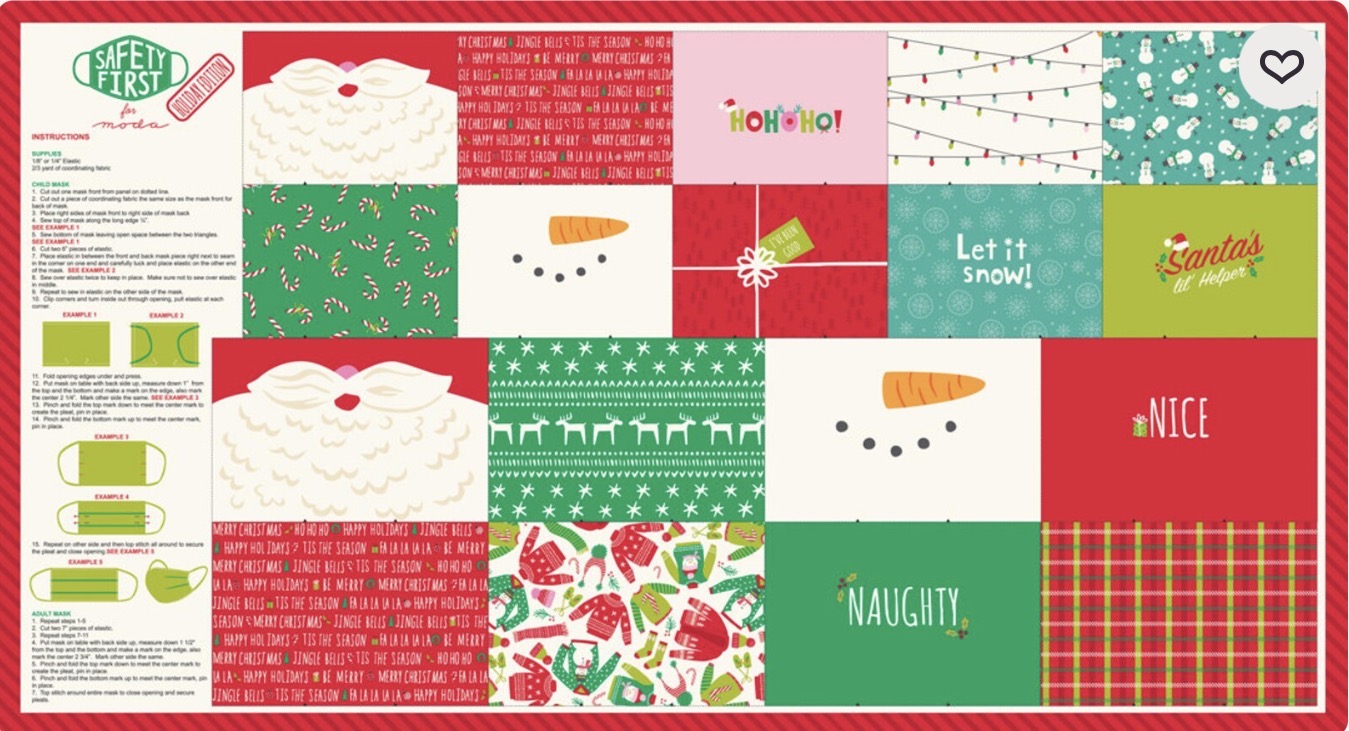 Safety First Holiday Edition Panel by Moda Approximately 24” x 45”