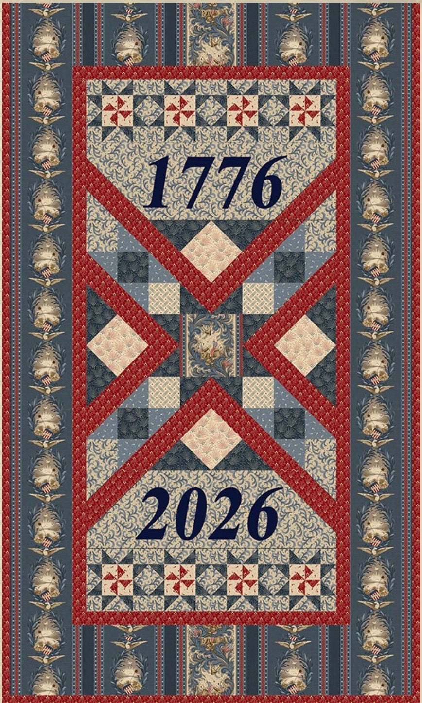 Americana Semiquincentennial Door Hanger Using American Icons fabric by Carrie Quinn for Marcus Fabrics 26” x 45”