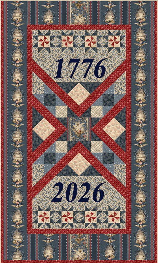 Americana Semiquincentennial Door Hanger Using American Icons fabric by Carrie Quinn for Marcus Fabrics 26” x 45”