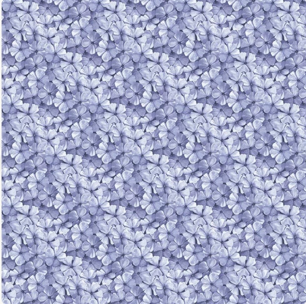 Riley Blake Designs Sewing Seeds III by J. Wecker Frisch C15694 Periwinkle Phlox Petals