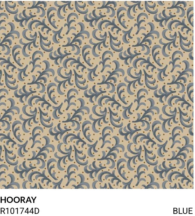 American Icons fabric by Carrie Quinn for Marcus Fabrics Hooray Blue R101744D
