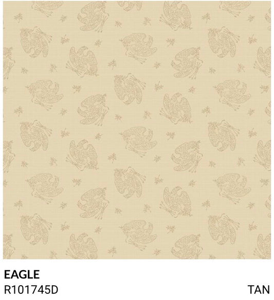 American Icons fabric by Carrie Quinn for Marcus Fabrics Eagles Tan R101745D