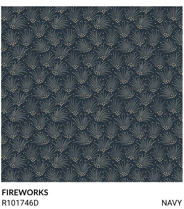American Icons fabric by Carrie Quinn for Marcus Fabrics Fireworks Navy R101746D