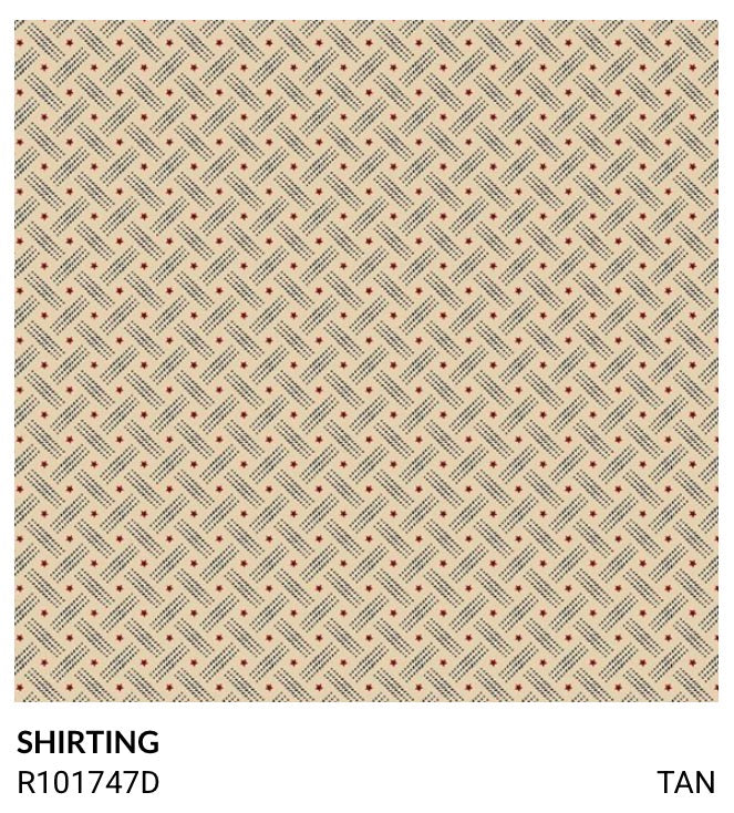 American Icons fabric by Carrie Quinn for Marcus Fabrics Tan Shirting  R101747D