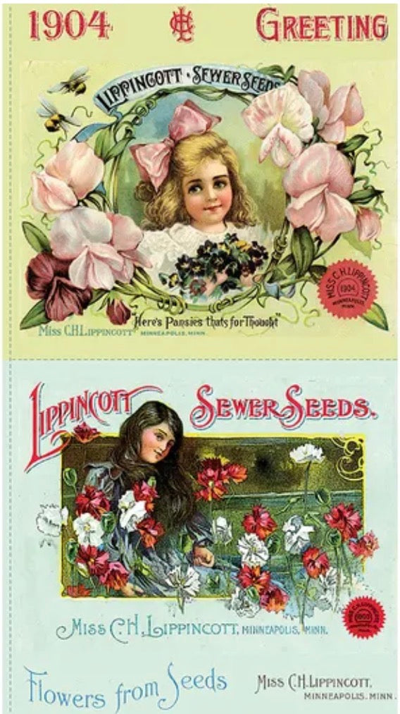 Riley Blake Designs Sewing Seeds III by J. Wecker Frisch “1904 Greeting/Lippincott” Panel PD15680