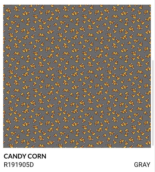 Marcus Fabrics Halloween Haunts by Designer Cindy Staub Candy Corn R191905D Gray