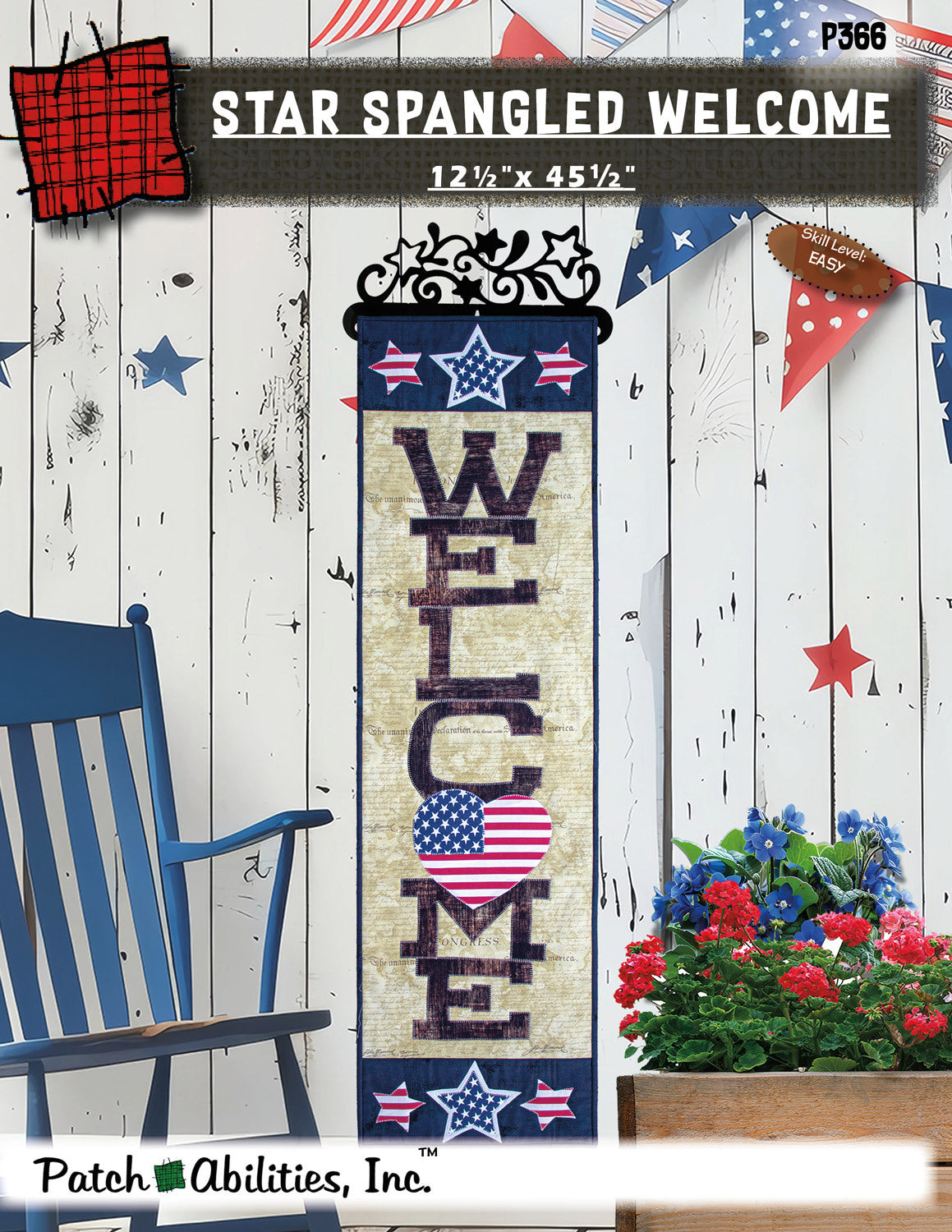 Patch Abilities, Inc. Star Spangled Welcome Pattern 12 1/2” x 45 1/2”
