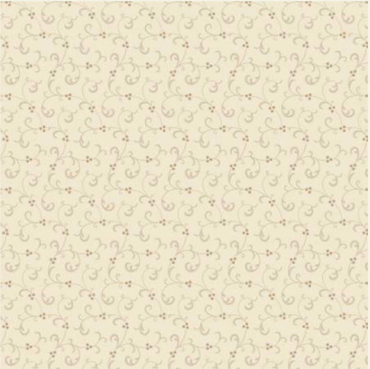 Marcus Fabrics Grace Elizabeth Collection by Carrie Quinn of Pieceful Gathering Quilt Shop, Swirl R101687D Cream