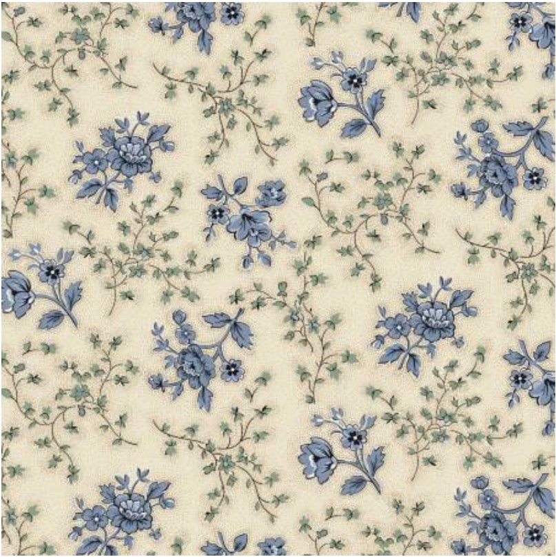 Marcus Fabrics Grace Elizabeth Collection by Carrie Quinn of Pieceful Gathering Quilt Shop, Floral & Vine R101683D Cream